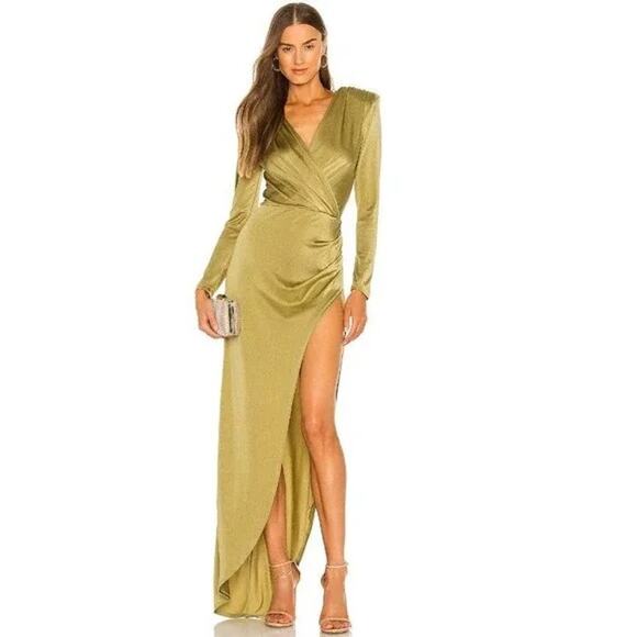 Bronx and Banco Maxi Dress Olive Large - Picture 1 of 12